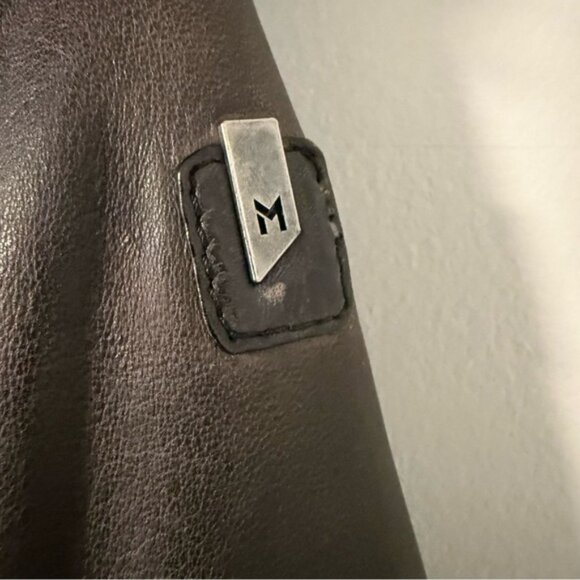 Mauritius‎ Women’s Distressed Dark Brown Leather Jacket With Faux Fur Hood M - Picture 4 of 16